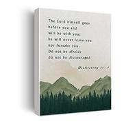 Bible Verse Canvas Print Decor the Lord Himself Goes Before You Deuteronomy 31:8 Wall Painting Posters Artwork 12”X15” Watercolor Home Office Decoration (Framed)…