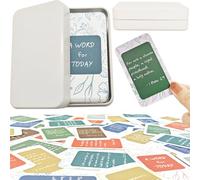 Bible Verse Cards 70 Unique Prayer Cards with Portable Metal Box, Inspirational Pocket Size Scripture Card for Men and Women Christian Bible Gifts (Beige-Box)