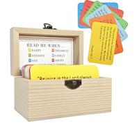 Bible Verse Cards Wooden Box Better Than Bible Verse Jar Read Me When... 90 pcs NIV Scripture Cards Prayer Card for Emotions and Feelings, Christian Gifts for Women Mom Man (90 pcs & Wooden Box)