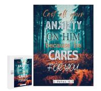 Bible Verse - Cast Your Anxiety - Jigsaw Puzzle for Adults, 500 PCS, Holiday-Season Gift; for Shared Table Time