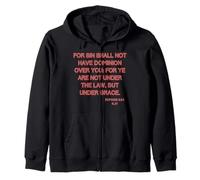 Bible Verse Christian Romans 6:14 Grace Over Sin Scripture Zip Hoodie
