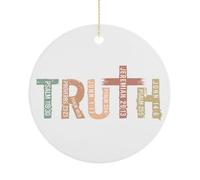 Bible Verse Christmas Tree Ornaments, Truth Ceramic Memorial Souvenir, Funny Circle Hanging Ornament for Home Decor, Stocking Stuffer Gifts For Family Friend, 7.5CM