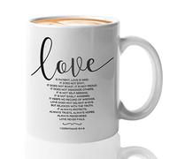 Bible Verse Coffee Mug - Love Is Patient, Kind 1 Corinthians 13:4-8 - Christian Quote Art Nursery Bible Verses Art