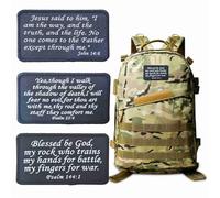 Bible Verse Embroidered Patch, 3Pcs Religious Motivational Patches with Hook & Loop Backing for Tactical Backpacks, Military Gear & Faith Apparel (Black)