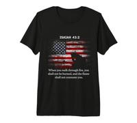 Bible Verse Forged in The Fire Isaiah 43 2 Firefighter Premium T-Shirt