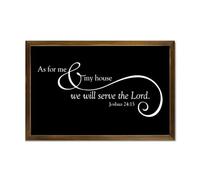 Bible Verse Framed Wooden Sign for Living Room Bedroom Home Décor Joshua 24:15 As for Me & My House We Will Serve The Lord Wood Sign With Frame 12x8in Wall Hanging Art
