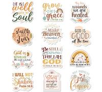 Bible Verse Fridge Magnets Decorations, 12 Pcs Boho Christian Faith Inspirational Quote Scripture Magnetic Stickers for Refrigerator Locker Whiteboard Decor, Christian Gifts