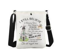 Bible Verse Gift Christian Song Lyrics Crossbody Bag Jesus God gift Religious Cross Gift Wildflower Cross Gift (Rugged Cross CB EU)