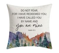 Bible Verse Gift Isaiah 43:1 Do Not Fear for I Have Redeemed You Throw Pillow Covers Christian Home Decor for Sofa Room (Do Not Fear PC UK)