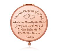 Bible Verse Gifts for Women Girls Compact Pocket Makeup Mirror for Goddaughter Christian Gifts Religious Gift Baptism Gift for Her Travel Makeup Mirror for Godmother Birthday Gifts for Best Friends