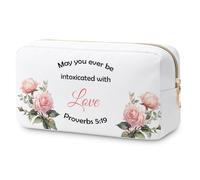 Bible Verse Gifts for Women Makeup Bag Religious Gifts Scripture Gifts Spiritual Gifts for Christian Friends Christmas Birthday Cosmetic Pouch Inspirational Mother's Day Gift Positive Affirmation Bag