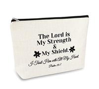 Bible Verse Gifts Inspirational Gift for Women Cosmetic Bag Religious Encouragement Gift for Her Makeup Bag Motivational Travel Pouch Christian Faith Gift Graduation Christmas Birthday Gift