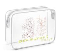 Bible Verse Gifts Peter 3:18 Clear Makeup Bags with Zipper Inspirational Christian Gifts for Daughter Religious Gifts for Women Catholic Cosmetic Travel Bag Organizer Motivational Christian Gifts,