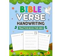 Bible Verse Handwriting Practice Book for Kids: 50 Large Print Memory Verses Tracing || Handwriting & Bible Memory Copybook For Kids (Bible Verse Activity Book for Kids)