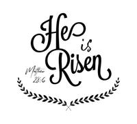 Bible Verse he has Risen Wall Vinyl Sticker Decor 42x44.4cm Multi Color Selection Black