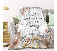 Bible Verse - I Am with You Always Fleece Throw Blanket Lightweight Super Soft Flannel Bed Blanket Perfect Home Decor for Couch Chair Sofa Living Room 50"X40" Small