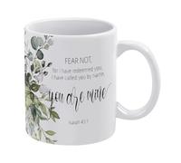 Bible Verse Isaiah 43:1 Signs,You are Mine Mug Funny Coffee Mug,Man Cave Prints,The Best Gift for Colleagues, Parents, and Grandparents, 110z Men and Women