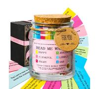 Bible Verse Jar, Bible Jar for Emotions and Feelings,Christian Gifts for Women Man,Birthday, Graduation,Christmas,Mother's Day Gifts.prayer Bible Verse With Greeting Card & Two Adorable Ribbons