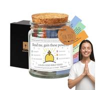 Bible Verse Jar - Handmade Christian Glass Jar | Prayer Cards | Religious | Inspirational Colorful Notes For Devotion, Daily Encouragement Spiritual Growth And Religious Reflection