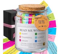 Bible Verse Jar, Read Me When Bible Verses Jar for Emotions and Feelings, Christian Gifts for Women, Men, Birthday Gifts for Mom,Graduation Gift for Her, Prayer Cards Comes With A 48-inch Ribbon Bow