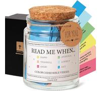 Bible Verse Jar, Read Me When Bible Verses Jar for Emotions and Feelings, Scripture Prayer Cards Hope Jars Religious Graduation Gift, Bibles Study Church Christian Gifts for Women Men Mom Dad Friend,A