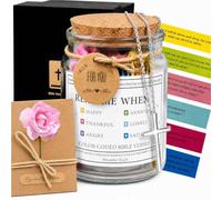 Bible Verse Jar, The Hope Jar Bible Verse with 90 English Coloring Scriptures, Includes Cross Necklace and Greeting Card, Easter Gift for Christian Inspiration