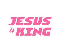 Bible Verse Jesus is King Wall Vinyl Sticker Decor 42x100.5cm Equipped with Transfer Film kit Pink