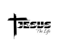 Bible Verse Jesus The Way The Truth The Life Wall Stickers Paster Paper 45x74.3cm Multiple Size Options Black
