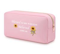 Bible Verse Makeup Bag for Women Christian Gifts for Women Girl Oxford Cloth Zipper Pouch Religious Presents for Daughter Friend Sister BFF Scripture Baptism Double Side Print Toiletry Bag