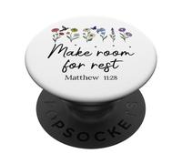 Bible Verse Matthew 11 28 Make Room for Rest Trust God Jesus PopSockets Adhesive PopGrip
