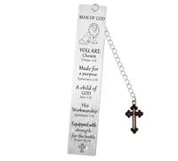 Bible Verse Metal Bookmark for Men Man of God Bible Verse Bookmarks Religious Fathers Day Gift Bible Accessories for Friends Book Lovers