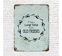 Bible Verse Metal Tin Retro Signs Motivational Quote Friendship Quote It Takes a Long Time to Grow an Old Friends Aluminum Metal Sign 12x16in for Home Decor As Seasonal Gift for Friend Colleague
