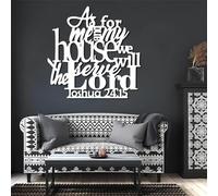Bible Verse Metal Wall Decor, Christian Metal Wall Art, Religious Wall Art, Joshua 24:15, As for Me and My House We Will Serve the Lord, Wall Decor for Bedroom, Living Room, Gift for Christians (28"