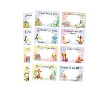 Bible Verse Name Tag Stickers 3.5 x 2.25 Inch-God Bless Self Name Labeling Christian Religious Name Tags,Suit for Classroom School Party 240pcs