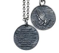 Bible Verse Necklace The Praying Hands Pendant Necklace for Men Chrisitian Boys, with Jewelry Box, Halskette60cm