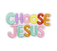Bible Verse Patches, Colorful Sayings Choose Jesus Embroidered Iron On Patches for Hat Clothes Jeans Bags (B)