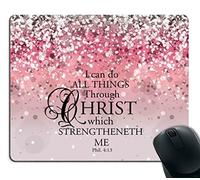 Bible Verse Pink Sparkles Glitter Pattern Design Mouse Pad