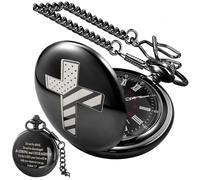 Bible Verse Pocket Watch Vintage Cross Quartz Pocket Watches with Chain
