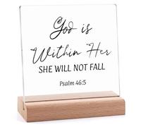 Bible Verse Quotes Acrylic Sign With Wooden Stand Inspirational Religious Gifts Christian Gifts for Women Daughter Sister Coworkers Friend Birthday Desk Decor for Office Easter Christmas Birthday Gift