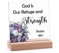 Bible Verse Quotes Desk Decor for Office Home Acrylic Sign With Wooden Stand Inspirational Religious Gifts Christian Gifts for Women Men Daughter Son Coworkers Friends Easter Christmas Birthday Gift