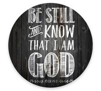 Bible Verse Round Mouse Pad, Be Still and Know Psalm 46:10, Non-Slip Rubber Base