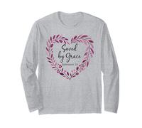 Bible Verse Saved by Grace Through Faith Scripture God Quote Long Sleeve T-Shirt