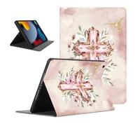 Bible Verse Tablet Case for iPad (2020)/8th Gen 10.2'', The Cross of Jesus Pattern Design Cases for Girls Women Protective Cover Flip Leather PU Adjustabl Funda
