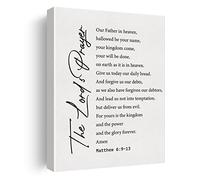 Bible Verse the Lord's Prayer Canvas Wall Art Decor Our Father Poster Catholic Art Painting Framed Scripture Print for Christian Home Office Decor 12 X 15 inch, Ready to Hang