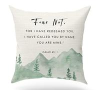 Bible Verse Throw Pillow Cover Cushion case, Christian Religious Decor Gift, Scripture Sayings, I Have Called You by Name,You are Mine, Sofa Bed Living Room Porch Decoration, 18x18 Inch(GMS168)