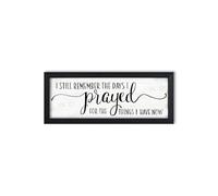 Bible Verse Wall Art Rustic Farmhouse I Still Remember Sign 6" x 14.5" | I Still Remember the Days I Prayed for the Things I Have Now Sign Wall Decor,Christian Art Wall Family Bedroom