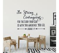 Bible Verse Wall Sticker Be Strong & Courageous For the Lord your God is with you Wherever you Go Wall Decal Nursery Decor 82X57cm