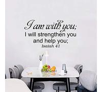 Bible Verse Wall Stickers for Bedroom: Christian Quotes Inspirational Living Room Vinyl Art Wall Decals - I Am with You 21" X 11"