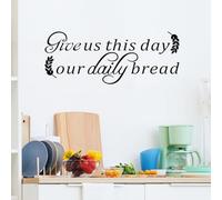 Bible Verse Wall Stickers for Bedroom: Christian Quotes Inspirational Vinyl Art Wall Decals for Living Room Kitchen - Give us This Day Our Daily Bread 23" X 9"