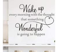 Bible Verse Wall Stickers Inspirational Vinyl Wall Quotes Decal Motivational Words Something Wonderful is Going to Happen Religious Positive Lettering Saying Sticker for Bedroom Family Office Decor